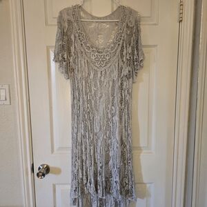 Chic Gray Lace Dress